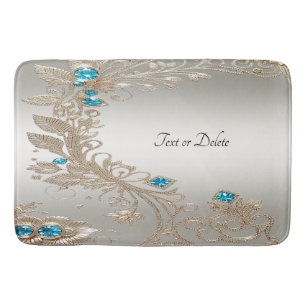 Verzieren Sie Gold Blue Stones Bath Mat Badematte