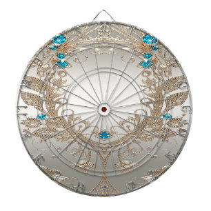 Verzieren Sie Gold Blue Stones Dartboard Dartscheibe