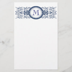 Verziert anpassbare Monogram-Standardelemente Briefpapier