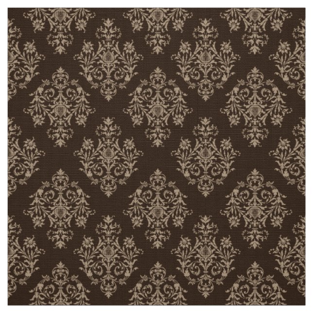 Verziert Barockbraun Damasmuster Stoff (Muster)