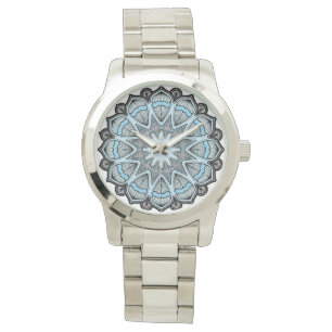 Verziert Blue Elegant Mandala Armbanduhr