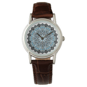Verziert Blue Mandala Armbanduhr