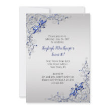 Verziert Blue Silver Wirbel auf Silver Sweet 16