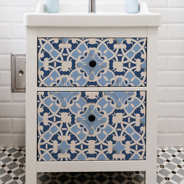 Verziert Damask Classic marokkanisches Blau und We Seidenpapier (Von Creator hochgeladen)