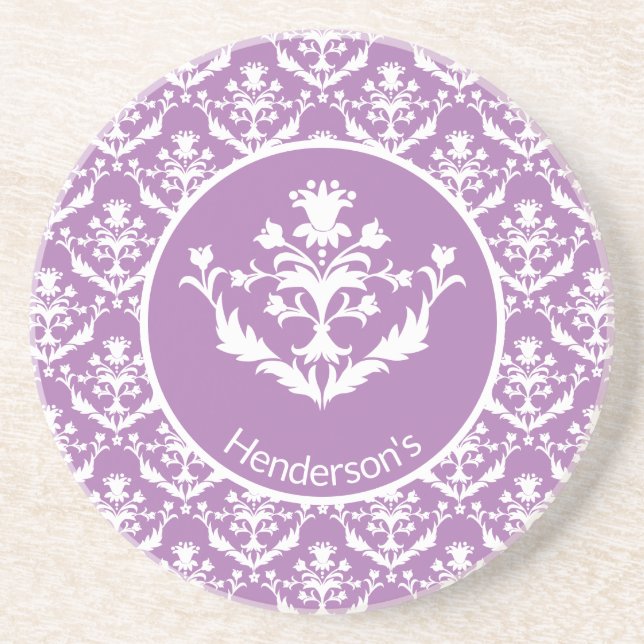 Verziert Damask Gemustert Getränkeuntersetzer (Vorne)
