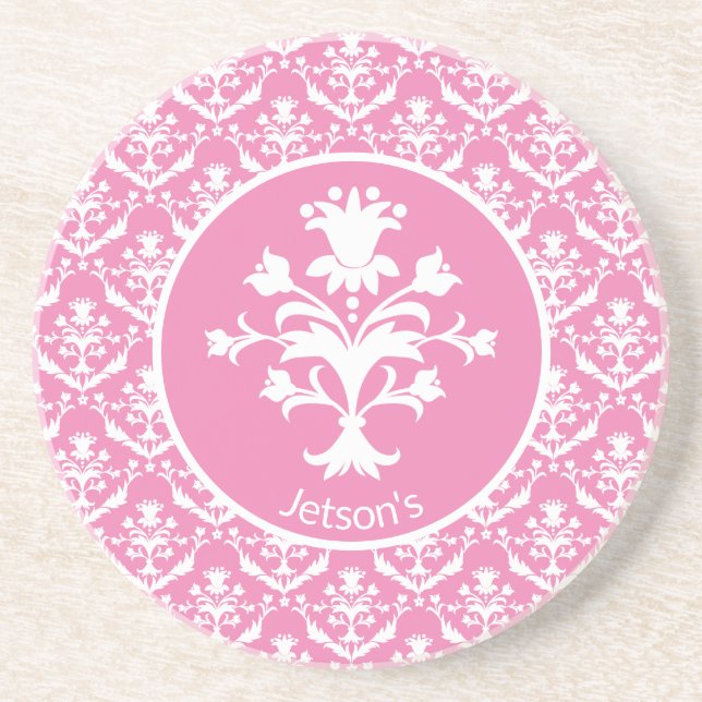 Verziert Damask Gemustert Getränkeuntersetzer (Vorne)