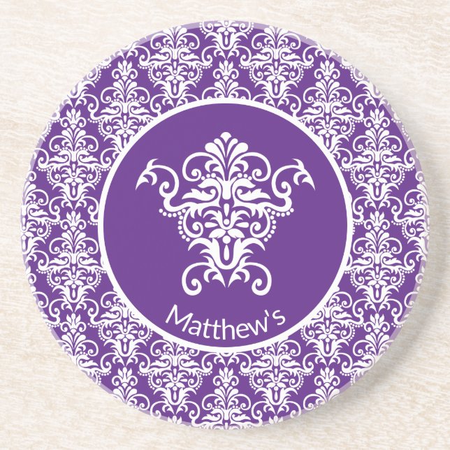 Verziert Damask Gemustert Getränkeuntersetzer (Vorne)