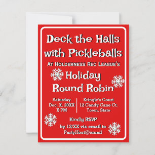 Verziert die Hallen mit Picklebällen Weihnachtsfei Einladung