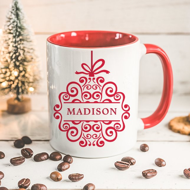 Verziert Doodle Ornament Personalisierte Weihnacht Tasse (Von Creator hochgeladen)
