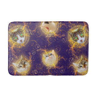 Verziert Floral Damask Niedlich Kitty Cat - Royal Badematte