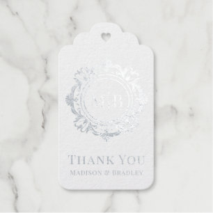 Verziert Floral Monogram Wedding Vielen Dank Geschenkanhänger
