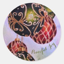 VERZIERT GOLD CHRISTMAS ORNAMENTS FRIEDLICH JOY RUNDER AUFKLEBER