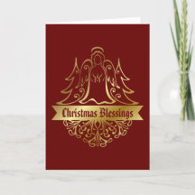 Verziert Gold Engel Weihnachts-Segnungen Red
