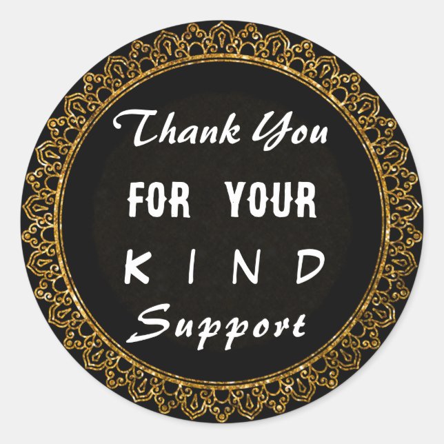 Verziert Gold Mandala Danke Stickers (Vorderseite)