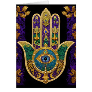 Verziert Gold Third Eye Hamsa