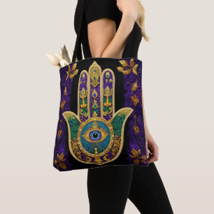 Verziert Gold Third Eye Hamsa Tasche