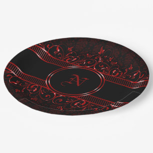 Verziert-Gothic-Mit Monogramm Pappteller