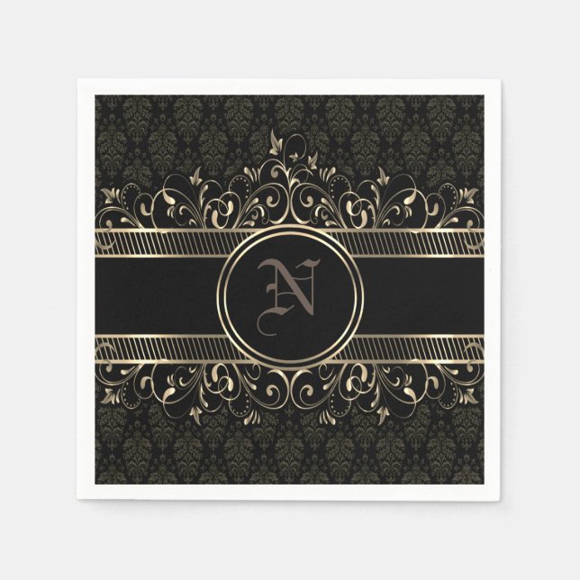 Verziert Gothic-Mit Monogramm Serviette (Vorderseite)