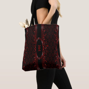 Verziert Gothic Mit Monogramm Tote Bag Schwarz & R Tasche