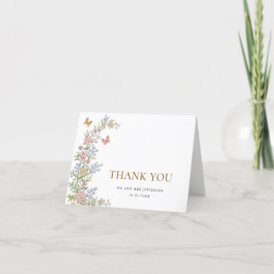 Verziert Grace Pastel Blush Bloral Wedding Vielen  Dankeskarte