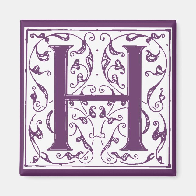 Verziert H Monogramm Magnet (Vorne)
