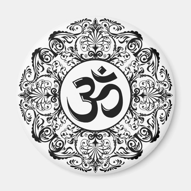 Verziert Hindu Om Symbol Magnet (Vorne)