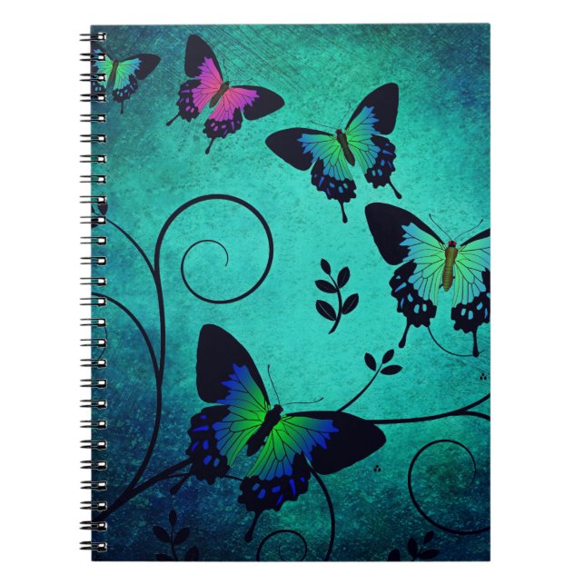 Verziert Jewel Butterflies Notizblock (Vorderseite)