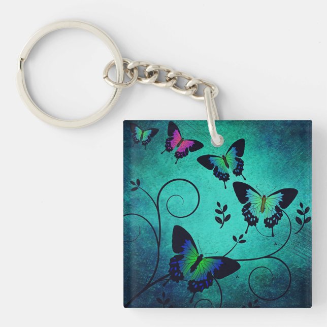 Verziert Jewel Butterflies Schlüsselanhänger (Vorderseite)