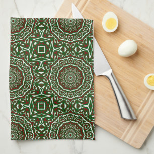 Verziert Maximalist Groovy Christmas Mandala Patte Geschirrtuch