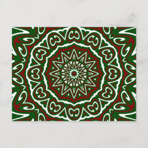Verziert Maximalist Groovy Christmas Mandala Patte Postkarte