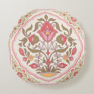 Verziert Oriental: florales Design. Rundes Kissen
