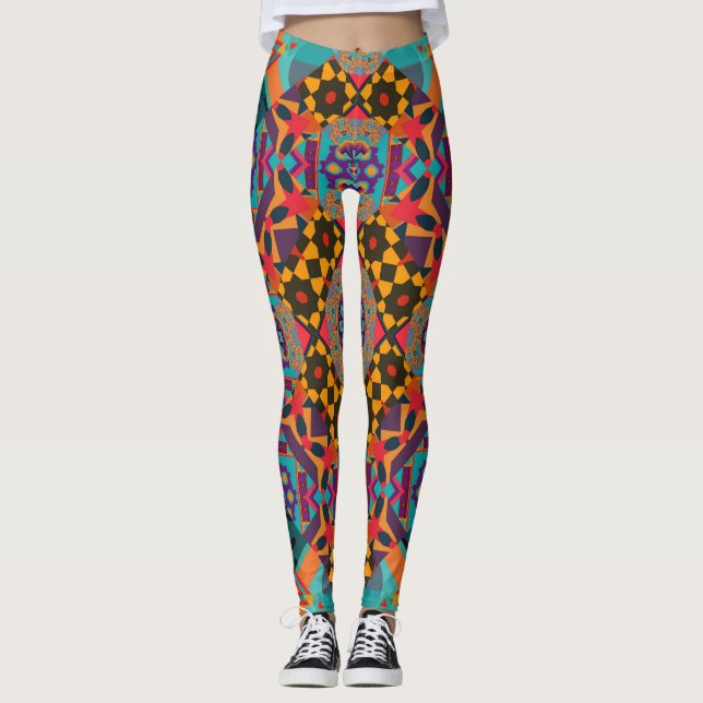 Verziert östlich: Luxuriöse grüne Dekoration. Leggings (Vorderseite)