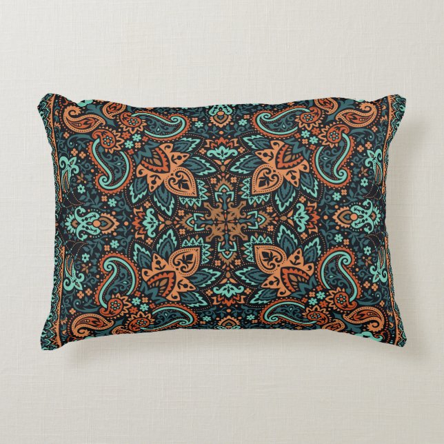 Verziert Paisley Bandana: Seide Neck. Dekokissen (Vorderseite)