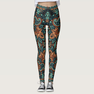 Verziert Paisley Bandana: Seide Neck. Leggings