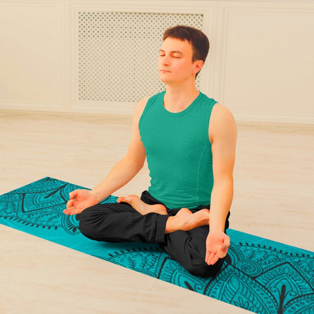 Verziert-Schwarz-Mandala-Muster Yogamatte (Von Creator hochgeladen)