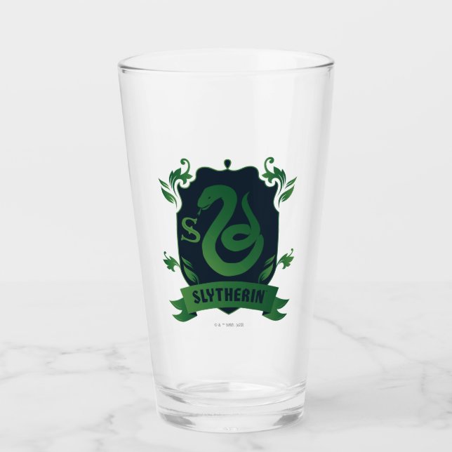 Verziert SLYTHERIN™-Wappen Glas (Vorderseite)