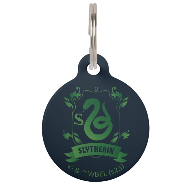 Verziert SLYTHERIN™-Wappen Haustiermarke (Vorderseite)
