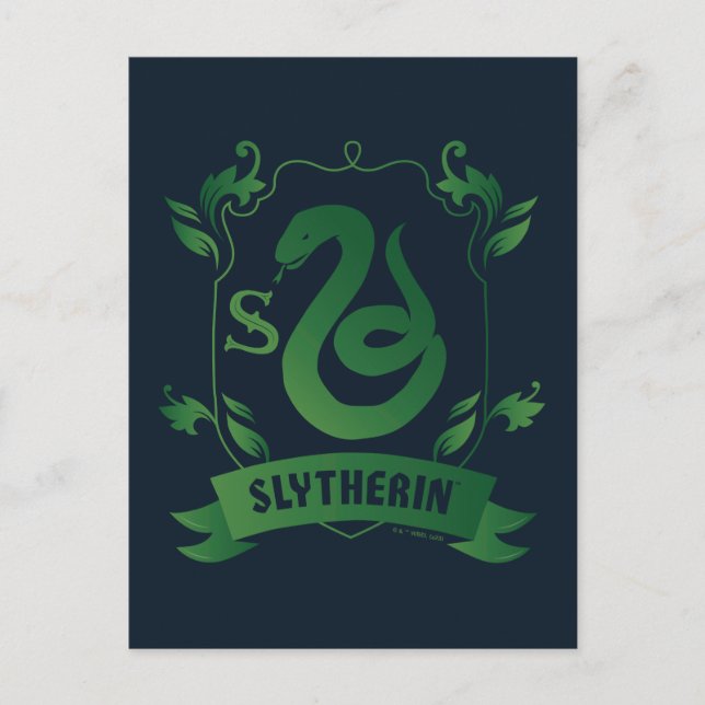 Verziert SLYTHERIN™-Wappen Postkarte (Vorderseite)