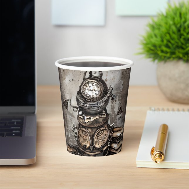 Verziert Steampunk Cauldron | Zauberbücher und Uhr Pappbecher (InSitu)