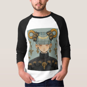 Verziert Steampunk Fantasy Anime Girl T-Shirt