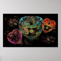 Verziert Steampunk Velvet Texturierte Herzen