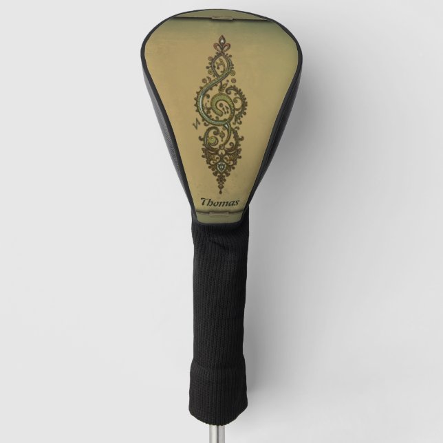 Verziert Treble Clef Golf Headcover (Vorderseite)