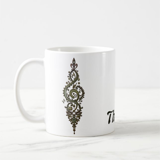 Verziert Treble Clef Kaffeetasse (Links)