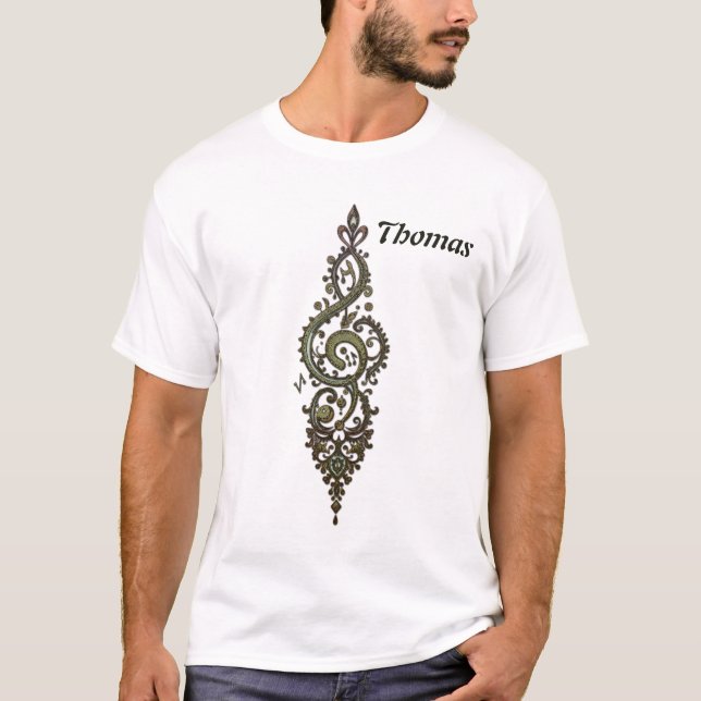 Verziert Treble Clef T-Shirt (Vorderseite)