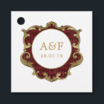Verziert Vintage Christmas Gilded Frame Monogram Geschenkanhänger<br><div class="desc">Vintage mit Monogramm Ornament Gunst Tag.</div>