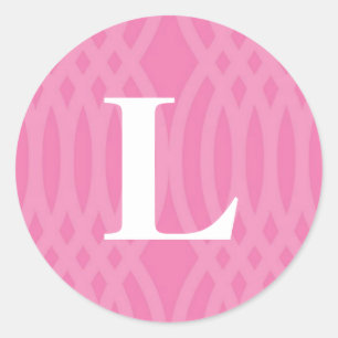 Verziert Woven Monogram - Letter L Runder Aufkleber