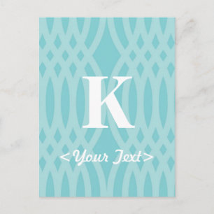 Verziert Woven Monogramm - Buchstabe K Postkarte