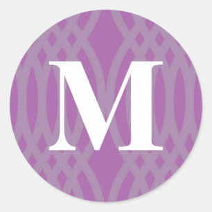 Verziert Woven Monogramm - Buchstabe M Runder Aufkleber