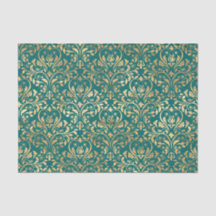Verzierte Aquamarine und goldene Fohlen Seidenpapier