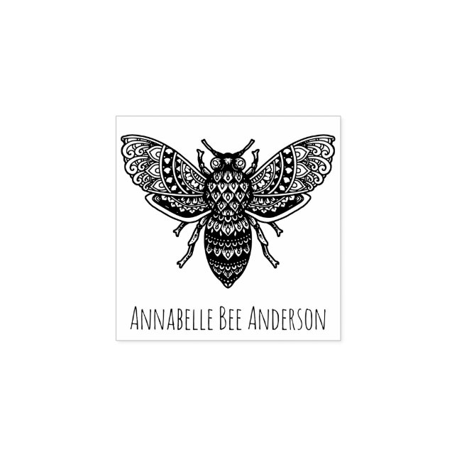 Verzierte Bienenkunst Briefmarke Gummistempel (Prägung)